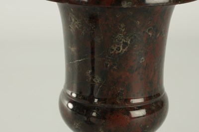 Lot 594 - A PAIR OF 19TH CENTURY SERPENTINE MARBLE URNS