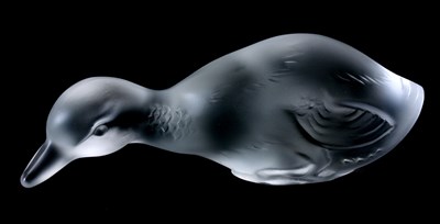 Lot 4 - A FRENCH BACCARAT GLASS MODEL OF A DUCK -...