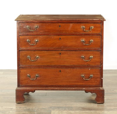 Lot 89 - A GEORGE III MAHOGANY CHEST OF DRAWERS
