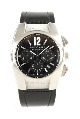 Lot 346 - A GENTLEMAN'S STEEL BULGARI ELGON AUTOMATIC WRISTWATCH