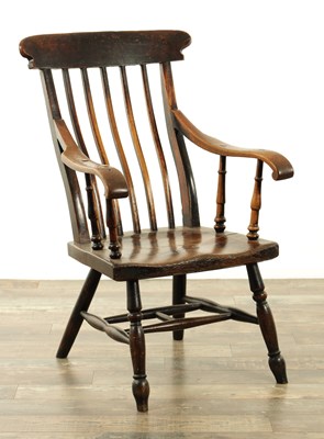 Lot 1149 - A 19TH CENTURY PEMBROOKSHIRE ASH AND ELM ARMCHAIR