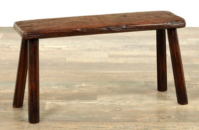 Lot 249 - A 19TH CENTURY ELM STOOL