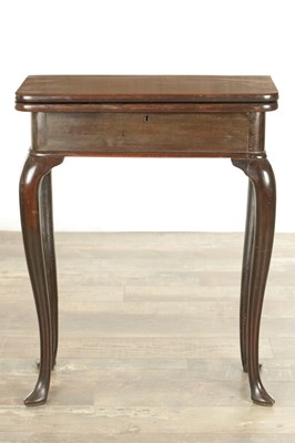 Lot 1216 - A GOOD MID 18TH CENTURY MAHOGANY FOLD OVER TABLE OF SMALL SIZE