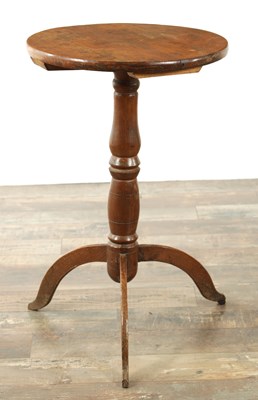 Lot 1282 - AN 18TH CENTURY PRIMITIVE ASH AND ELM TRIPOD TABLE