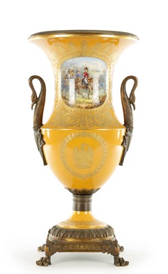 Lot 21 - A LARGE LATE 19TH CENTURY FRENCH PORCELAIN ORMOLU MOUNTED VASE