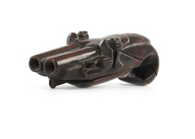 Lot 695 - A RARE 19TH CENTURY TREEN SNUFF BOX