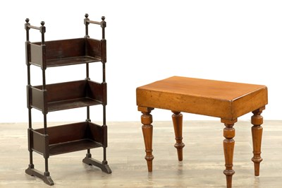 Lot 162 - A 19TH CENTURY MAHOGANY COMMODE TOGETHER WITH A 20TH CENTURY OPEN BOOKCASE
