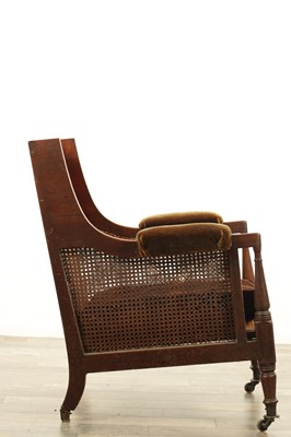 Lot 1464 - A REGENCY MAHOGANY LIBRARY BERGERE CHAIR