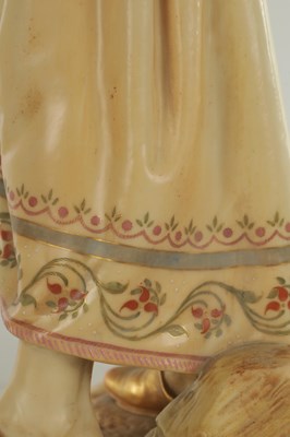 Lot 44 - A PAIR OF LATE 19TH CENTURY ROYAL WORCESTER PORCELAIN FIGURES OF WATER CARRIERS