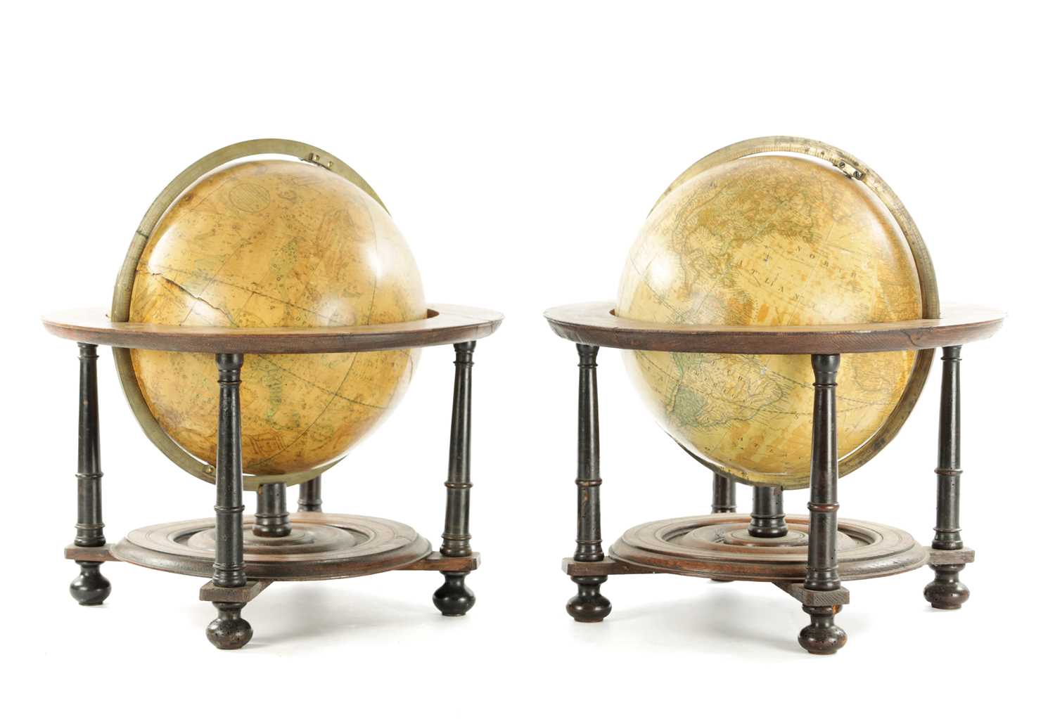 Lot 881 - A PAIR OF 18TH CENTURY AND LATER TERRESTRIAL AND CELESTIAL GLOBES ON GLOBES