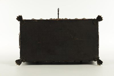 Lot 570 - A 19TH CENTURY CONTINENTAL LEATHER-COVERED AND STUDDED CASKET