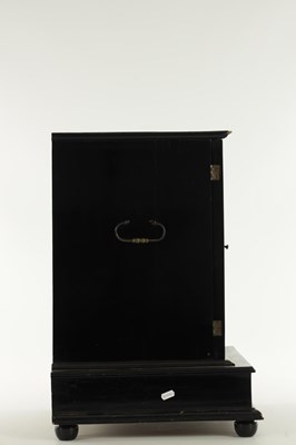 Lot 519 - A LATE 18TH CENTURY ITALIAN EBONISED TABLE CABINET