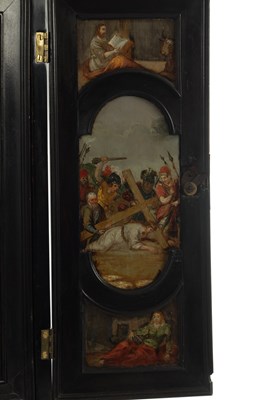 Lot 519 - A LATE 18TH CENTURY ITALIAN EBONISED TABLE CABINET