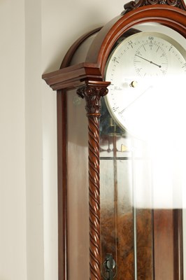 Lot 1016 - DENT, LONDON. A FINE MAHOGANY AND BURR WALNUT WALL MOUNTED REGULATOR, NO. 1774