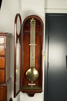 Lot 990 - GUSTAV HORSTMANN, BATH. A FINE MID 19TH CENTURY FIGURED MAHOGANY WALL REGULATOR CLOCK