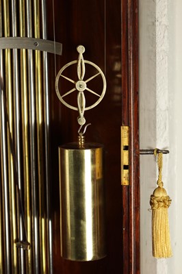 Lot 990 - GUSTAV HORSTMANN, BATH. A FINE MID 19TH CENTURY FIGURED MAHOGANY WALL REGULATOR CLOCK