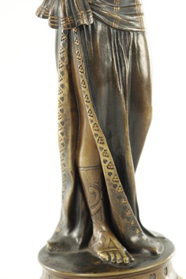 Lot 565 - AN ART DECO BRONZE SCULPTURE OF A SEMI-NUDE DANCER SIGNED PROFESSOR OTTO POERTZEL (1876-1963)