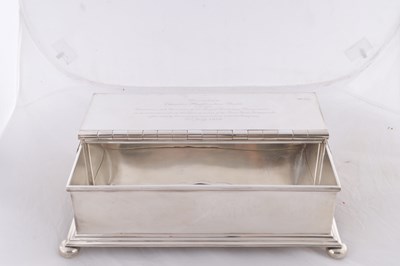 Lot 77 - LIONEL AND ALFRED CRICHTON, LONDON. AN EDWARDIAN SILVER INKSTAND
