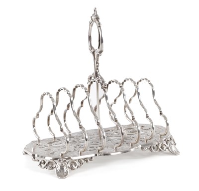 Lot 440 - JOHN GILBERT, BIRMINGHAM. A VICTORIAN SILVER TOAST RACK
