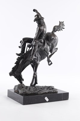 Lot 510 - A GOOD 20TH CENTURY BRONZE SCULPTURE OF A BUCKING BRONCO