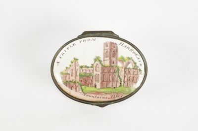 Lot 573 - AN 18TH CENTURY STAFFORDSHIRE ENAMEL PATCH BOX