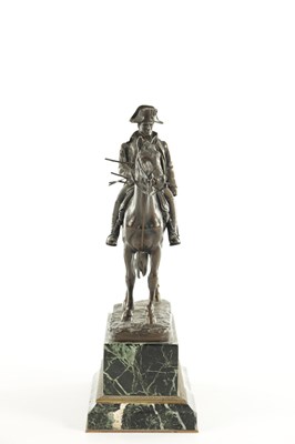 Lot 607 - EMILE PINEDO (1840-1916) A 19TH CENTURY PATINATED BRONZE FIGURE OF NAPOLIAN ON HORSEBACK