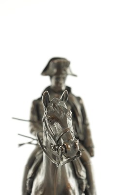 Lot 607 - EMILE PINEDO (1840-1916) A 19TH CENTURY PATINATED BRONZE FIGURE OF NAPOLIAN ON HORSEBACK