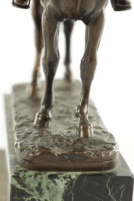 Lot 607 - EMILE PINEDO (1840-1916) A 19TH CENTURY PATINATED BRONZE FIGURE OF NAPOLIAN ON HORSEBACK