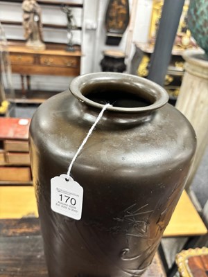 Lot 170 - A LARGE PAIR OF JAPANESE MEIJI PERIOD BRONZE VASES BY MIAYO