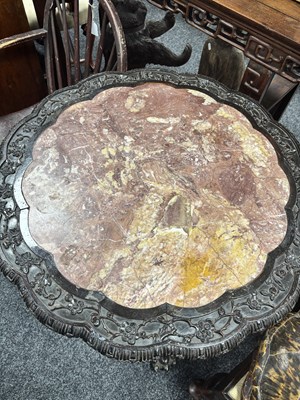 Lot 183 - A GOOD 19TH CENTURY RETICULATED CARVED HARDWOOD CHINESE CENTRE TABLE