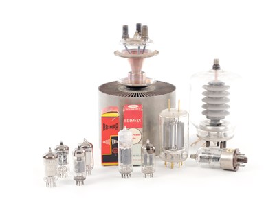 Lot 310 - A VINTAGE BBC TRANSMITTING TUBE, AND A TRANSMITTING TRIODE TUBE