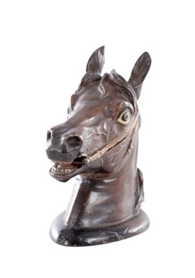 Lot 218 - A LATE 19TH CENTURY COLD PAINTED METAL NOVELTY INKWELL