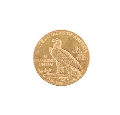 Lot 227 - A USA 2 AND A HALF DOLLAR GOLD COIN DATED 1909