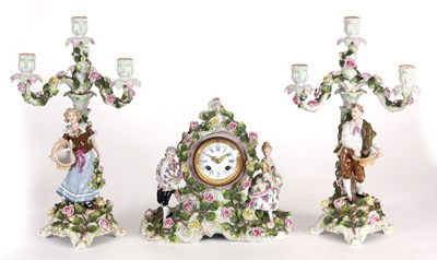 Lot 49 - A LATE 19th CENTURY SCHIERHOLZ PORCELAIN CLOCK...