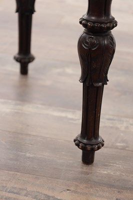 Lot A 19TH CENTURY CARVED WALNUT X FRAMED ARMCHAIR WITH LION MASKS AND GRIFFIN CRESTING