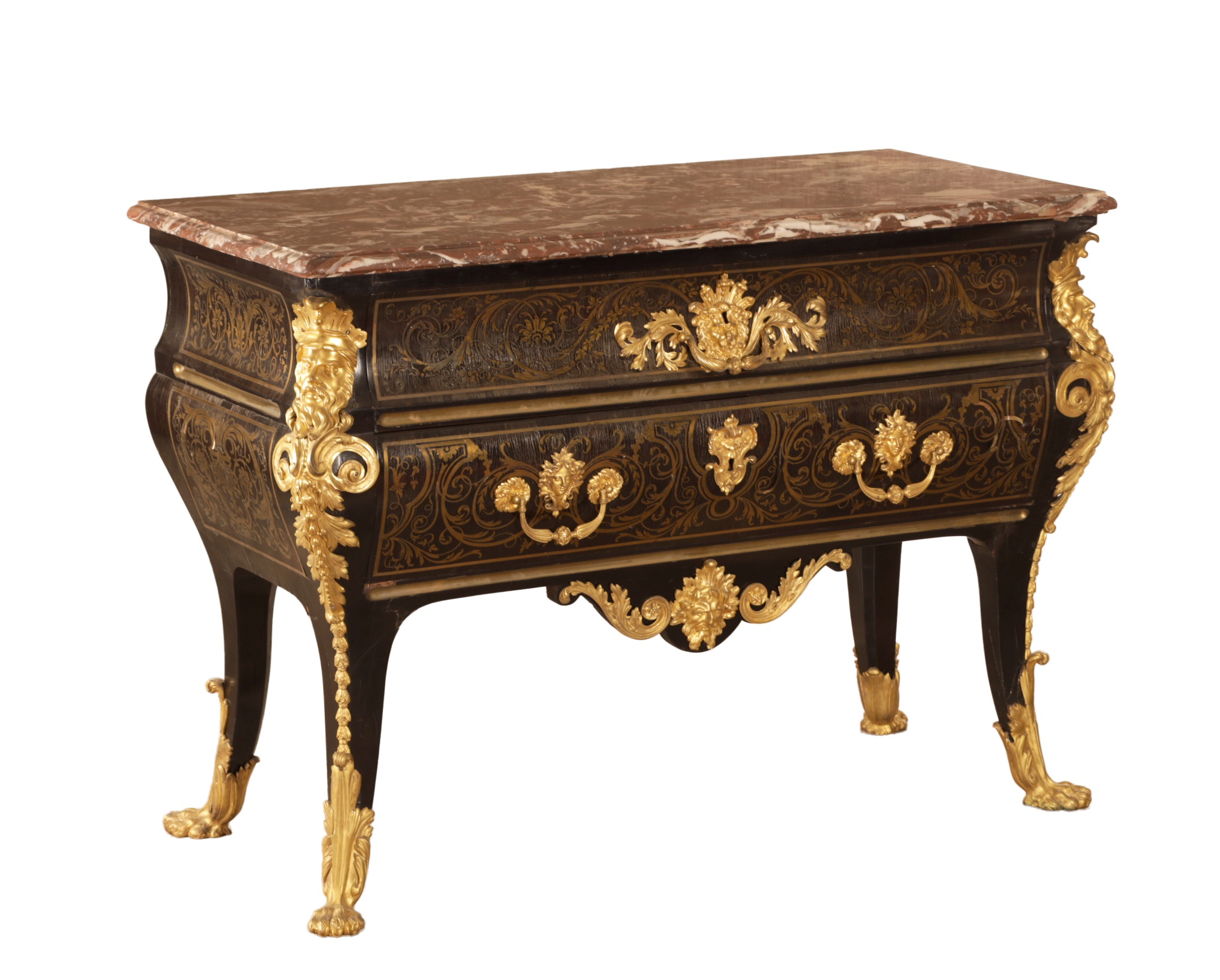 Regency French Boulle ebony veneered commode in the manner of Andre-Charles Boulle sold by Hutchinson Scott