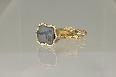 Lot 249 - A 14CT GOLD UNICORN FOB SEAL