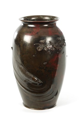 Lot 72 - A JAPANESE MEIJI PERIOD BRONZE VASE
