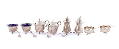 Lot 1686 - TWO CASED SILVER CRUET SETS