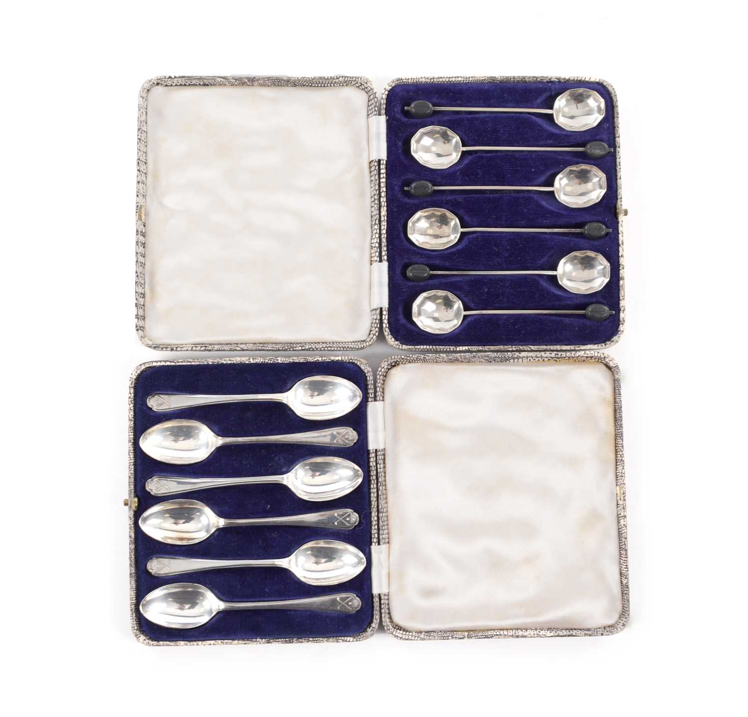 Lot 1687 - TWO CASED SETS OF MID 20TH CENTURY SILVER COFFEE AND TEA SPOONS