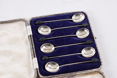 Lot 1687 - TWO CASED SETS OF MID 20TH CENTURY SILVER COFFEE AND TEA SPOONS