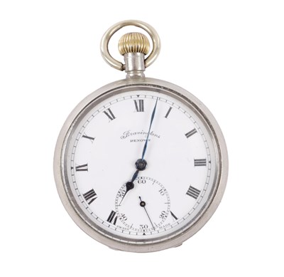 Lot 1205 - BRAVINGTONS, RENOWN. A SWISS SILVER POCKET WATCH