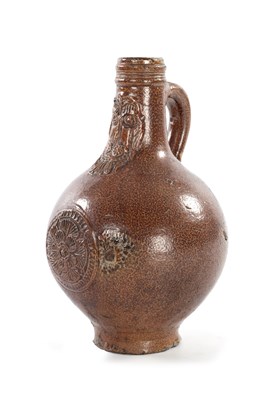 Lot 27 - A 17TH CENTURY RHENISH BELLARMINE JUG