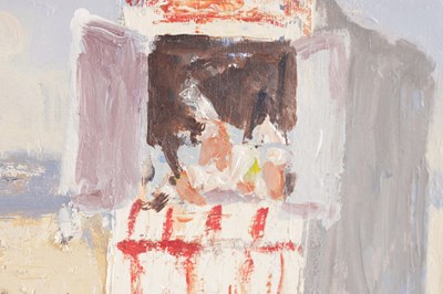 Lot 923 - WILLIAM NORMAN GAUNT (BRITISH 1918-2001) OIL ON BOARD DEPICTING CHILDREN WATCHING PUNCH AND JUDY