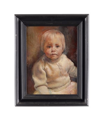 Lot 743 - A 20TH CENTURY BRITISH SCHOOL PORTRAIT OIL ON CANVAS