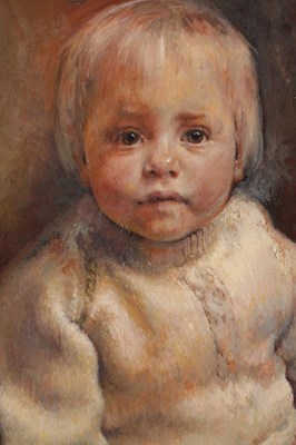 Lot 837 - A 20TH CENTURY BRITISH SCHOOL PORTRAIT OIL ON CANVAS