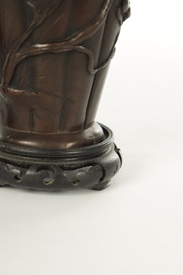 Lot 66 - A PAIR OF JAPANESE MEIJI PERIOD BRONZE TABLE LAMPS