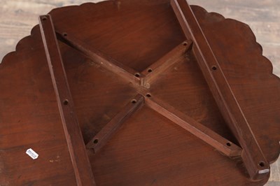 Lot 430 - A 19TH CENTURY ANGLO-INDIAN CARVED HARDWOOD FOLDING SIDE TABLE