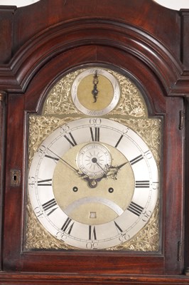 Lot 958 - THOMAS ISLES, LONDON. A GOOD GEORGE III FIGURED MAHOGANY EIGHT DAY LONGCASE CLOCK