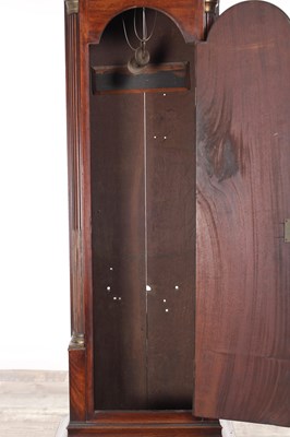 Lot 958 - THOMAS ISLES, LONDON. A GOOD GEORGE III FIGURED MAHOGANY EIGHT DAY LONGCASE CLOCK
